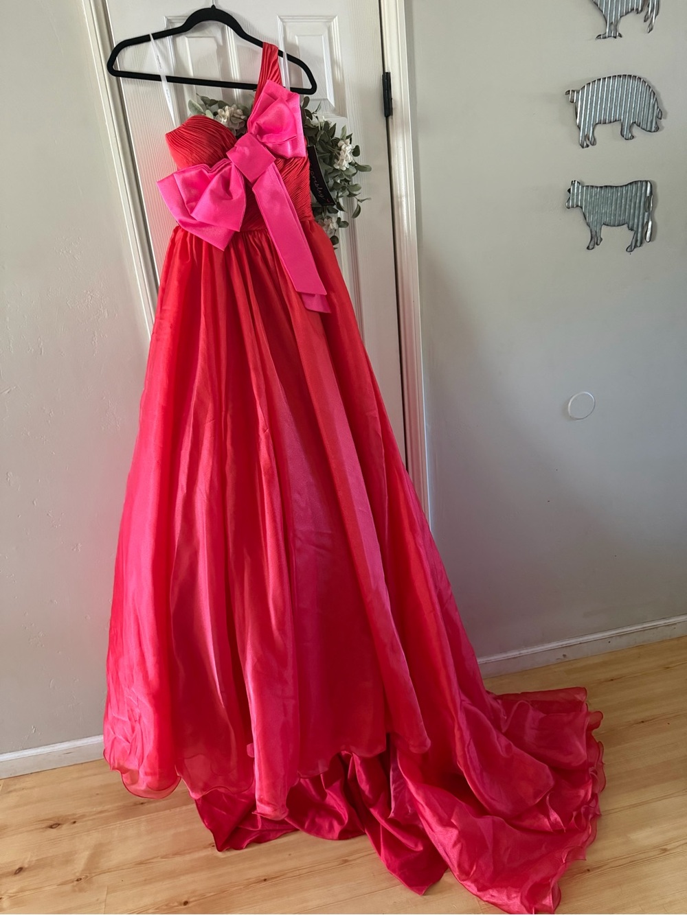 Ava Presley 27720 Red with Neon Pink bow size 6